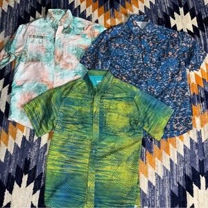 Reel Legends Saltwater II 2 Performance Fishing Shirt Men's lot of 3 size small